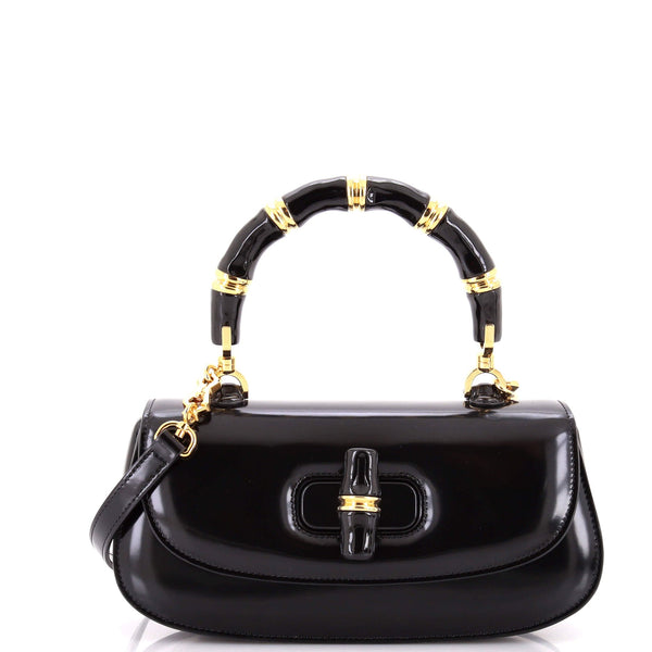 Bamboo Diva Top Handle Bag Polished Leather Medium
