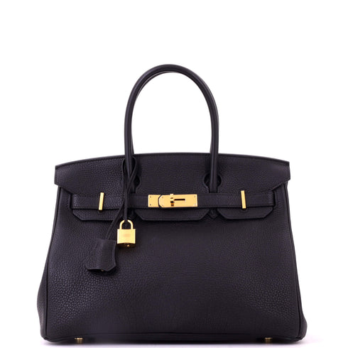 Birkin Handbag Noir Togo with Gold Hardware 30