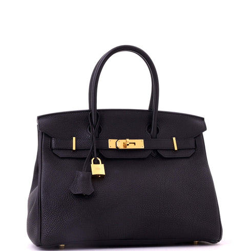 Birkin Handbag Noir Togo with Gold Hardware 30