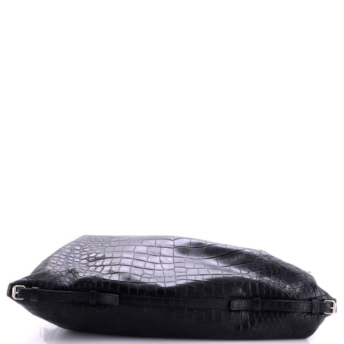 ID Convertible Bag Crocodile Embossed Leather Large