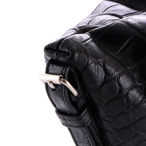 ID Convertible Bag Crocodile Embossed Leather Large