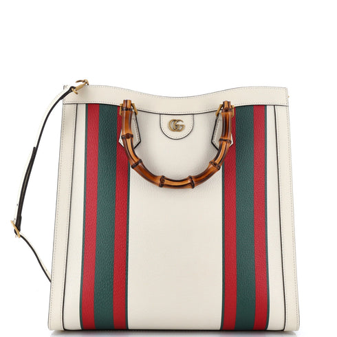 Diana NM Bamboo Handle Tote Printed Leather Large
