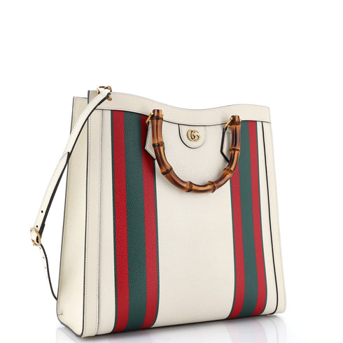 Diana NM Bamboo Handle Tote Printed Leather Large