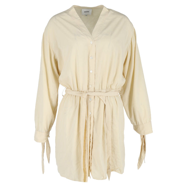 Women's Nanushka Shirt Dress in Yellow Cotton
