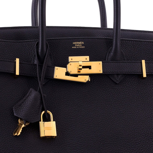 Birkin Handbag Noir Togo with Gold Hardware 30