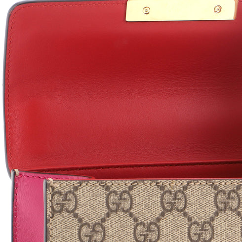 Padlock Shoulder Bag GG Coated Canvas and Leather Small