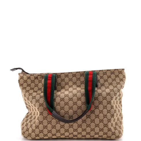 Diaper Web Strap Tote GG Canvas Large