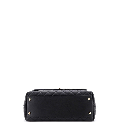 Coco Top Handle Bag Quilted Caviar Small