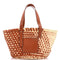 Basket Tote Woven Raffia with Leather