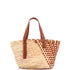 Basket Tote Woven Raffia with Leather