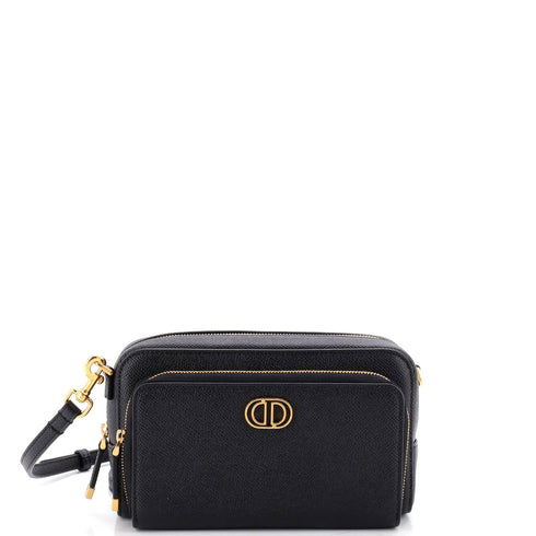 Caro Double Pouch Crossbody Bag Leather