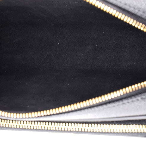 Caro Double Pouch Crossbody Bag Leather