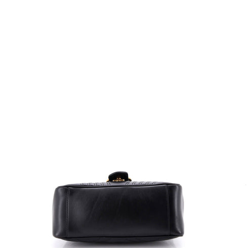 GG Marmont Top Handle Flap Bag Matelasse Leather Small