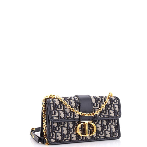30 Montaigne Chain Flap Bag Oblique Canvas East West