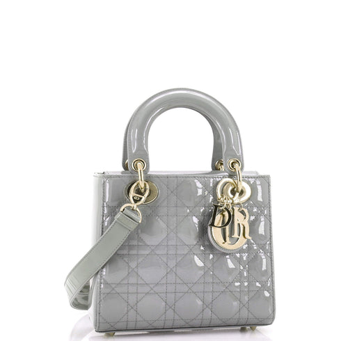 Lady Dior Bag Cannage Quilt Patent Small