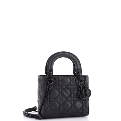 Ultra Matte Lady Dior Chain Bag Cannage Quilt Calfskin Mini