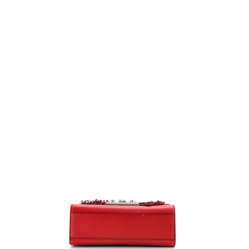 Padlock Shoulder Bag Embellished Leather Small
