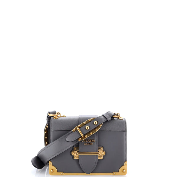 Cahier Crossbody Bag Leather and Saffiano Leather Small