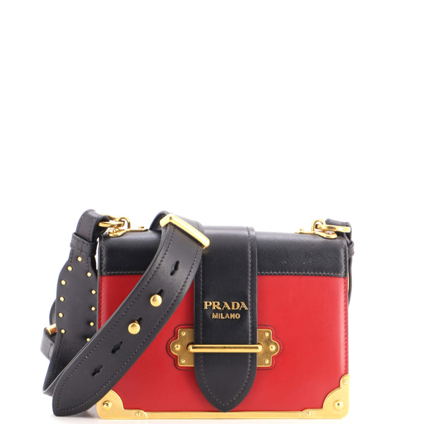 Cahier Crossbody Bag Leather and Saffiano Leather Small