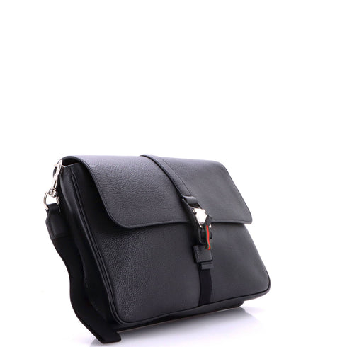 Web Buckle Wristlet Briefcase Leather