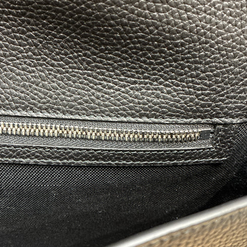 Web Buckle Wristlet Briefcase Leather