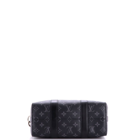City Keepall Bag Reverse Monogram Eclipse Canvas