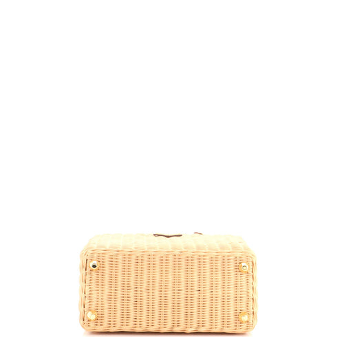 Basket Bag Wicker with Canapa Small