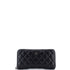 Zip Around Wallet Quilted Caviar Long