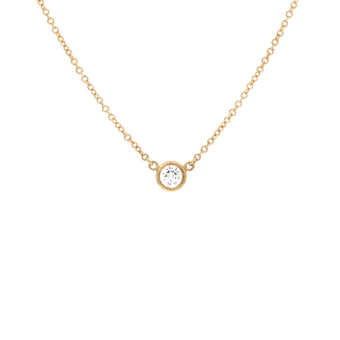 Elsa Peretti Diamonds By The Yard Pendant Necklace 18K Yellow Gold and Diamond 0.10-0.19CT