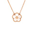 Lucky Spring Plum Blossom Pendant Necklace 18K Rose Gold and Mother of Pearl