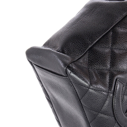 Petite Shopping Tote Quilted Caviar