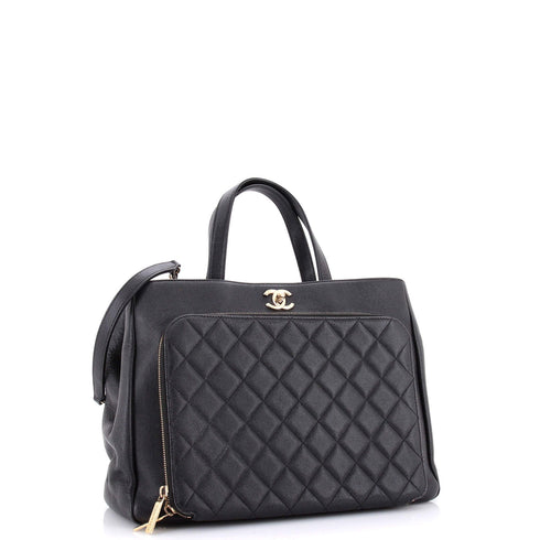 Business Affinity Tote Quilted Caviar Large
