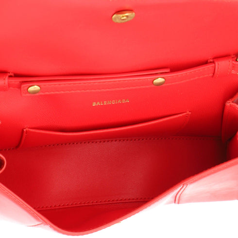 Hourglass Chain Crossbody Bag Leather