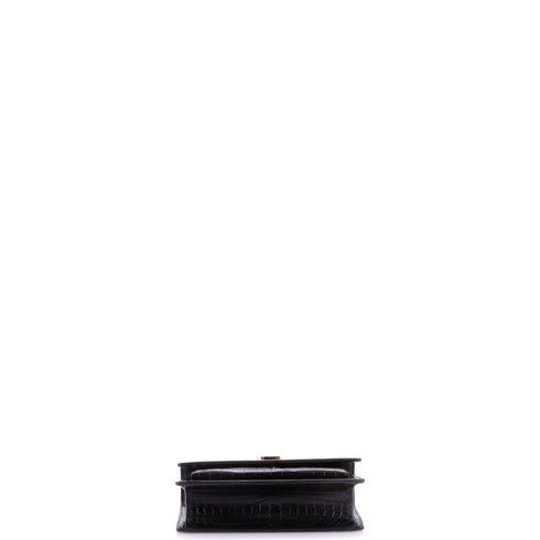 Sunset Chain Wallet Crocodile Embossed Leather