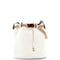 Buckle Belted Bucket Bag Leather with Metal