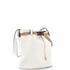 Buckle Belted Bucket Bag Leather with Metal