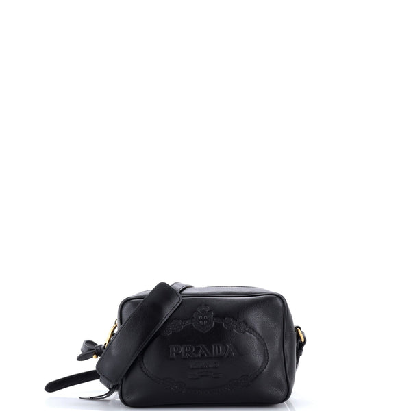 Logo Camera Bag Embossed Leather Small
