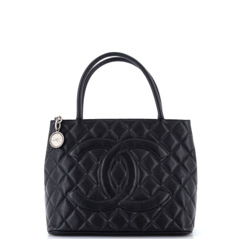 Medallion Tote Quilted Caviar