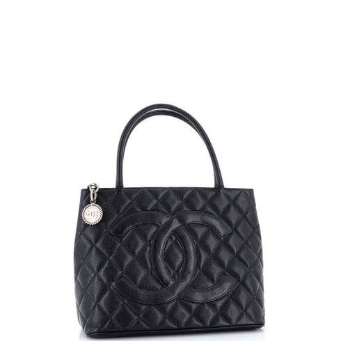 Medallion Tote Quilted Caviar