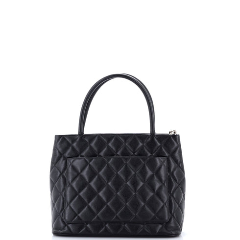 Medallion Tote Quilted Caviar