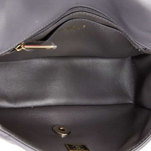 Classic Single Flap Chain Top Handle Bag Quilted Lambskin Mini