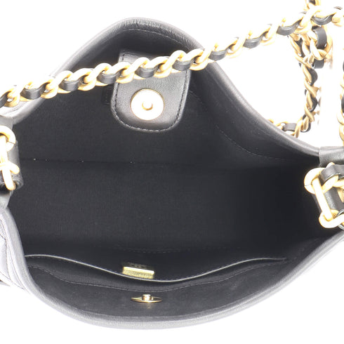 CC Front Pocket Chain Hobo Quilted Lambskin Medium