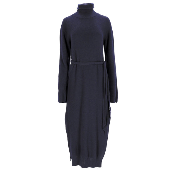 Women's Nanushka Canaan Ribbed-Knit Midi Dress in Navy Wool
