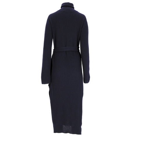 Women's Nanushka Canaan Ribbed-Knit Midi Dress in Navy Wool