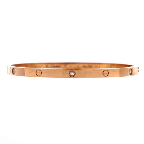 Love 6 Diamond Bracelet 18K Rose Gold and Diamonds Small 17