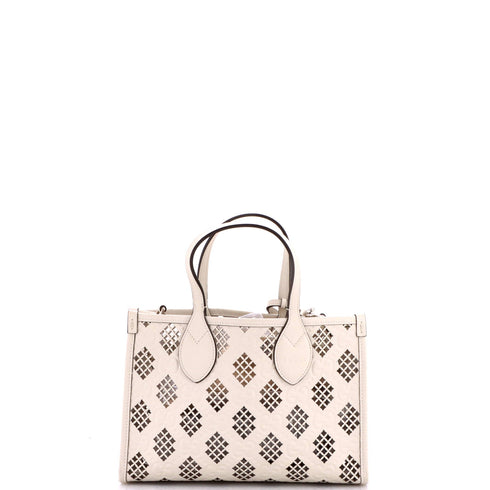 Convertible Tote GG Debossed Laser Cut Leather Small