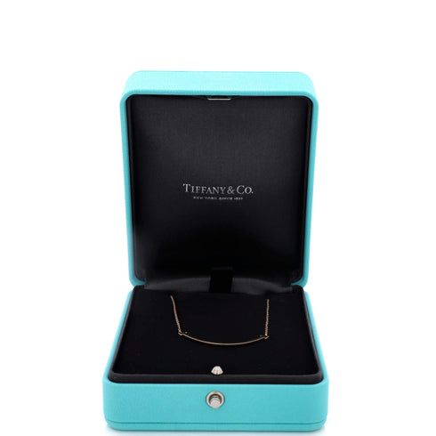 T Smile Pendant Necklace 18K Rose Gold Small