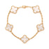 Vintage Alhambra 5 Motifs Bracelet 18K Yellow Gold and Mother of Pearl