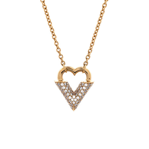 Essential Love Pendant Necklace Metal with Crystals