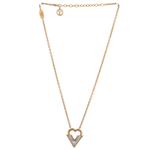 Essential Love Pendant Necklace Metal with Crystals